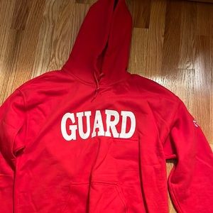 Lifeguard sweatshirt with logo on front and back!